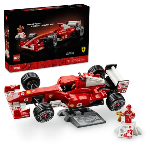 LEGO ICONS 11375 Ferrari F2004 et Michael Schumacher