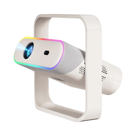 [Apps intégrées]Vidéoprojecteur 4K ,SEPYMP Portable Projecteur,380ANSI, WiFi6 & BT5.4,Mise au Point Correction Trapézoïdale Automatique,avec lumière d'ambiance,Compatible HDMI/USB/TV Stick/PS5/Laptop blanc cassé