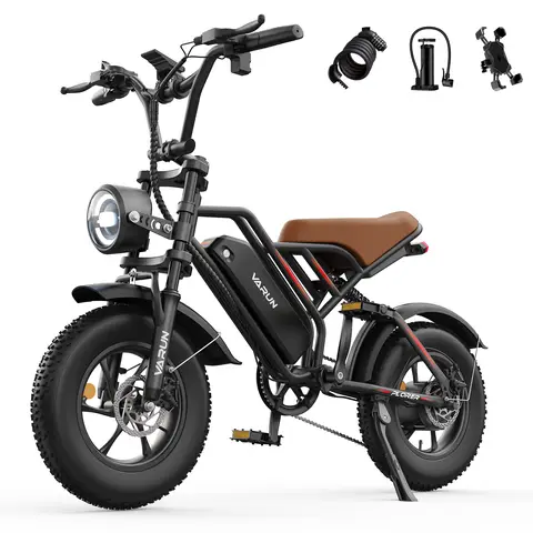 VARUN Plorer  Adult Electric Bicycle 250W Motor E-bike 48V13Ah Battery Electric Bike 16 Inch Fat Tire E-Mountain Bike VARUN P