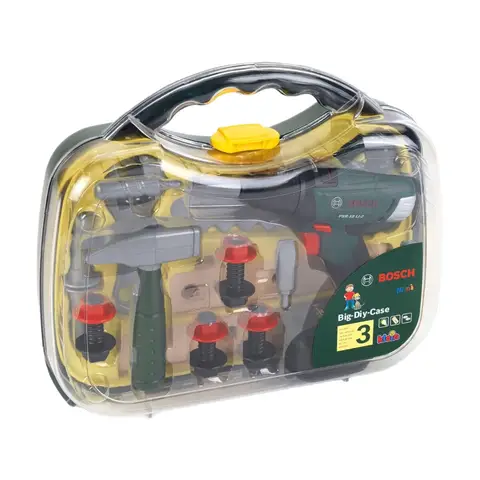 Theo Klein 8584 Bosch Akkuschrauber-Koffer | Werkstatt-Set mit Bosch Akkuschrauber, viel Zubehör und Werkzeug | Spielzeug für Kinder ab 3 Jahren