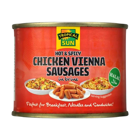 Tropical Sun Vienna Sausages in Brine Hot & Spicy Halal