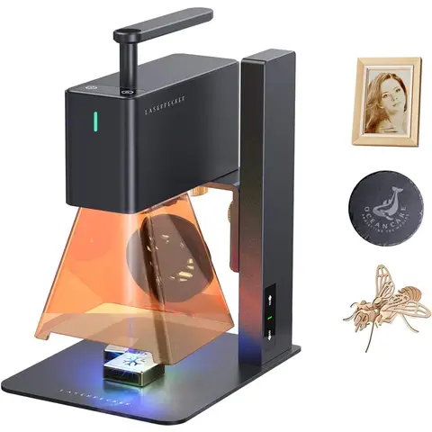 LaserPecker 2 Laser Engraver， Portable Laser Engraving Machine Laser Cutter， High Speed 600mm/s High Precision 0.05mm for Wood Leather Acrylic , New Year Sale , Top gift picks