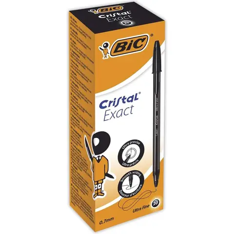 Bic Cristal Exact Ballpoint Pen Black Pack of 20