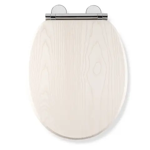 Croydex Flexi-Fix Wooden Toilet Seat Maitland - White Oak Effect