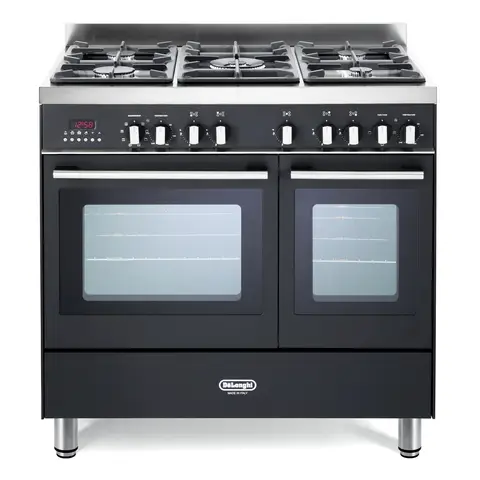 DeLonghi DTR906-DF/AN 90cm Dual Fuel Range Cooker, Anthracite Black, B Rated