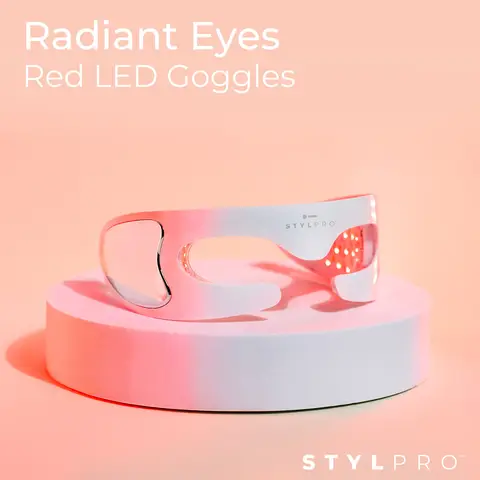 STYLPRO Radiant Eyes: Red LED Light Therapy Goggles for Youthful Eyes, Anti-Ageing Eye Treatment for Fine Lines, Wrinkles & Dark Circles, Top Gift Picks