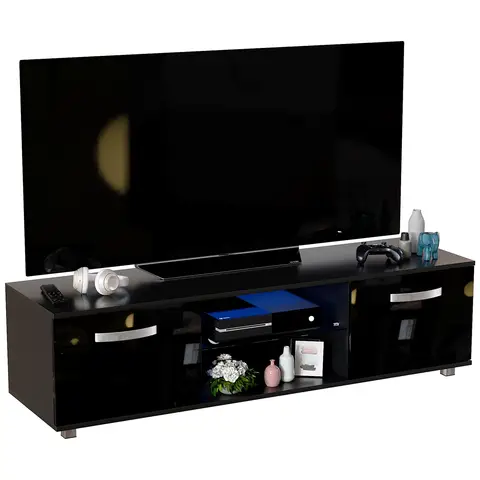 Vida Designs TV Unit Cosmo LED 2 Doors Black L: 140cm