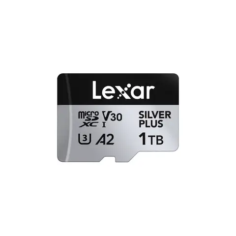 Lexar Silver Plus Micro SD Card 1TB, Up to 205 MB/s Read Speed, 150 MB/s Write Speed, Memory Card Micro SD with SD Adapter, UHS-I, A2, U3, V30, Class 10, 4K UHD microSDXC