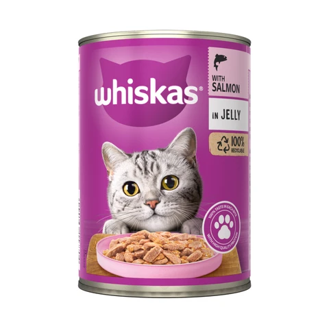 WHISKAS Adult Wet Cat Food Salmon in Jelly Tin 400g