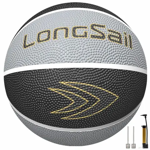 High-quality Rubber Basketball（22"） Size3#Black/Gray