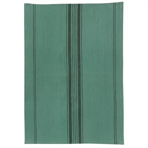 Torchon Rayé en Lin et Coton Kilia Vert de Gris 50 x 70 cm