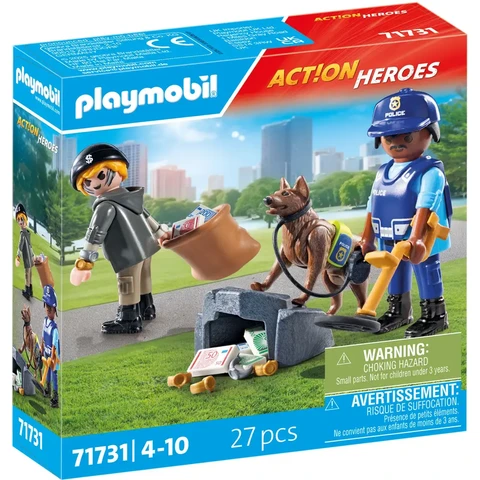 PLAYMOBIL 71731 Action Heroes Police Trace Search with Sniffer Dog