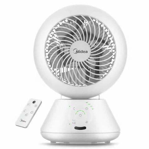 Midea | Ventilator | Kühlventilator | MDF24JRW | Standgerät | Tischgerät | 30 W | 5 Geschwindigkeitsstufen | Oszillationsfunktion | Fernbedienung | Weiß