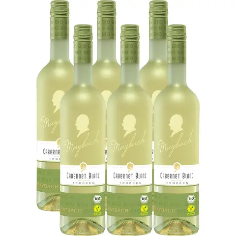 Maybach cabernet blanc bio vegan trocken weißwein, 6x0.75 L