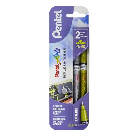 Pentel Extra Fine Paint Marker Gold & Silver Pack of 2