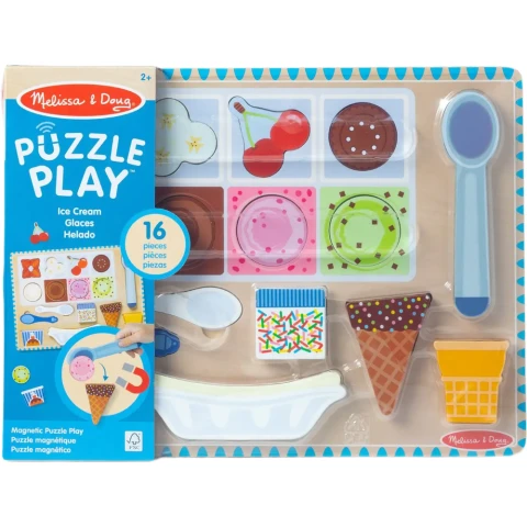 Melissa  and  Doug - Ice Cream Wooden Magnetic Puzzle (31006)