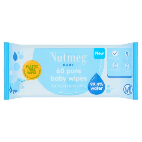 Nutmeg Extra Sensitive Wipes - 60 Pack