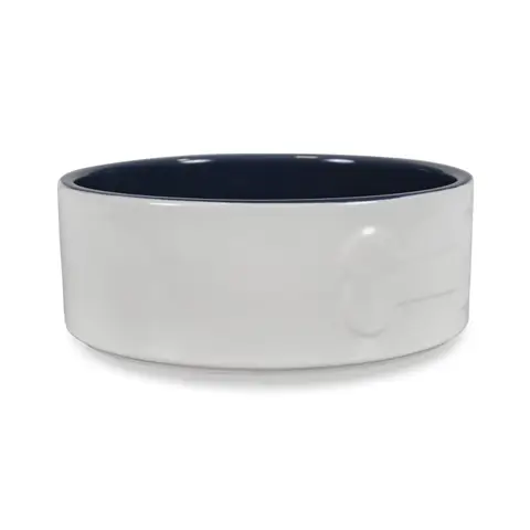 Petface Bone Ceramic Bowl Cream/Navy 15cm