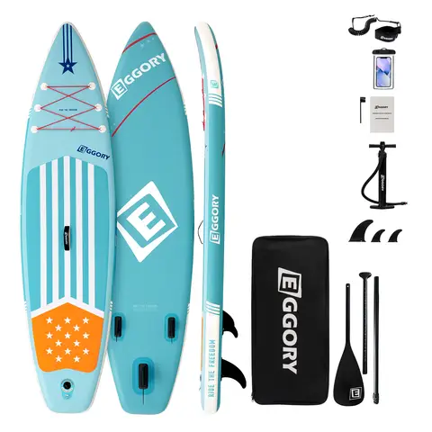EGGORY Inflatable Stand Up Paddle Board  Blue Flag 3200*810*150mm 1pc