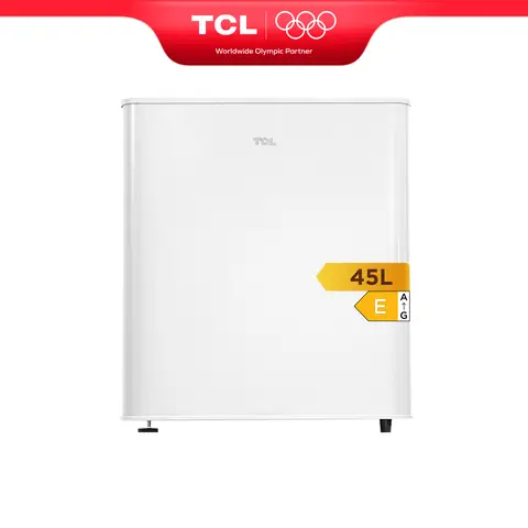 TCL RF60DWE0 45 L Tisch-Minikühlschrank mit Gefrierfach, Weiß, Energieklasse E