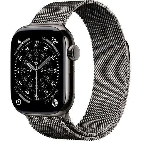 Apple Watch Series 11 GPS + Cellular 46mm Slate Titanium Case with Slate Milanese Loop - S/M
