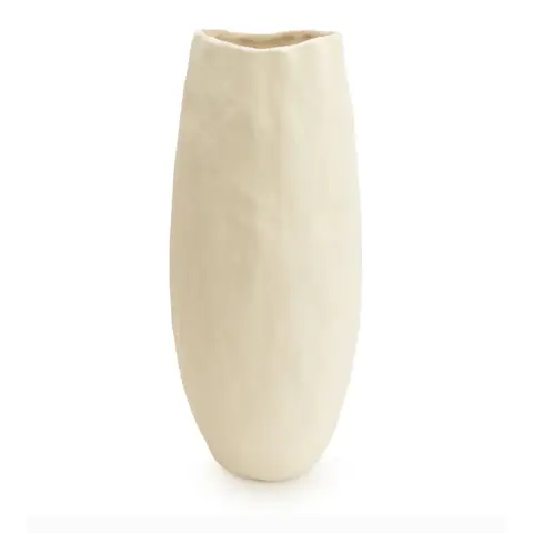Candlelight Vase Wave Ceramic Cream H:36cm