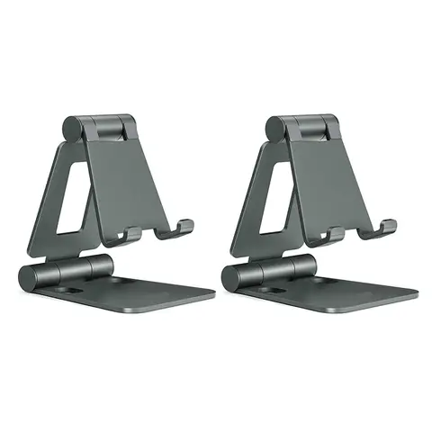 JORDAN&JUDY 2-Pack Gray Phone Stand, Minimalist Design, for Work & Entertainment