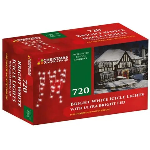 Christmas Workshop 720 LED Icicle Chaser Lights- White