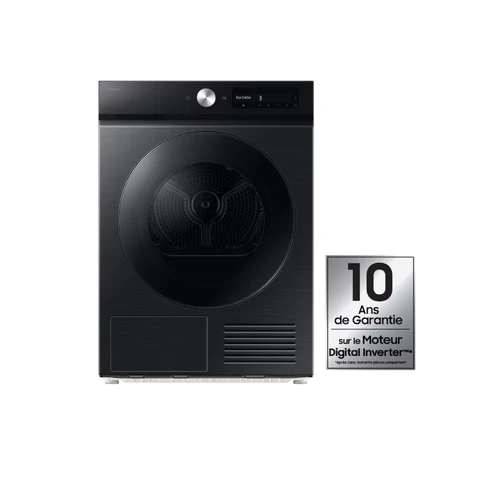 Samsung DV90DB7845GBU3 Sèche-linge à chargement frontal - Pose libre - Capacité 9 kg - Pompe à chaleur - Noir - Classe A