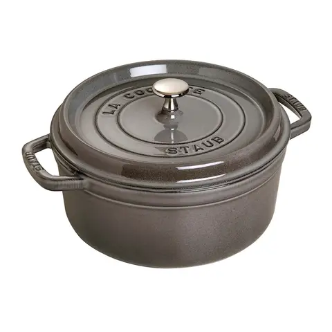 Staub Bräter 24 cm rund graphitgrau