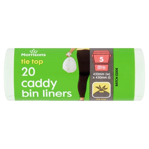 Morrisons 20 Tie Top Bio Caddy Bin Liners 5l