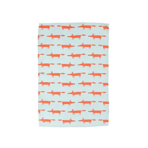Scion by Dexam Tea Towels Mr Fox Blue/Orange 2pcs