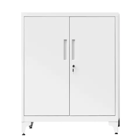 SONGMICSHOME Aufbewahrungsschrank für Garage oder Büro mit Schloss, weiß