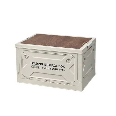 Foldable basket with wood clappers-Large size