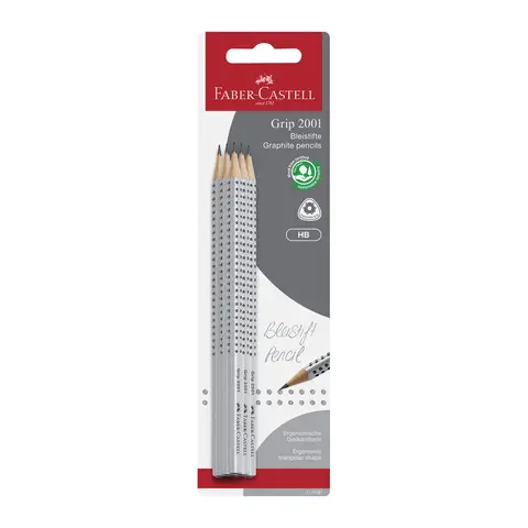 Faber-Castell Grip 2001 Graphite HB Pencil, Set of 6