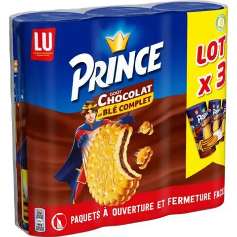 LU Biscuits fourrés au chocolat au blé complet Prince  3x300g