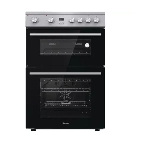 Hisense HDE3211BXUK 60cm Electric Cooker – Double Oven, Ceramic Hob, Stainless Steel, A Energy Rating