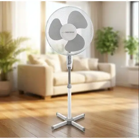 Esperanza EHF001WE ventilateur sur pied 16 pouces modèle ouragan blanc et gris