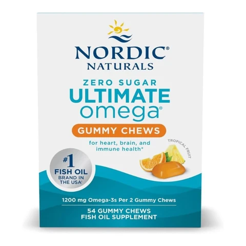 Nordic Naturals Omega-3 Heart & Brain Support Ultimate 1200mg Tropical Fruit Gummies Flavour - 54 Gummies