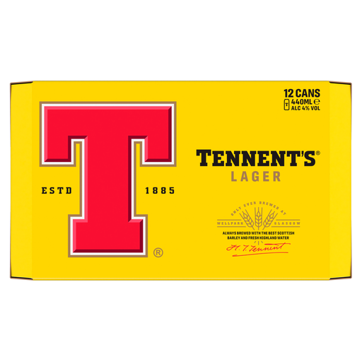 Tennents Lager 12Pkg - 4% 12x440ml