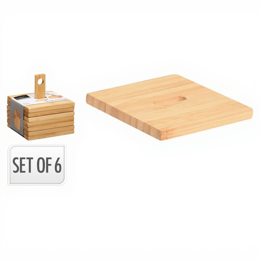 Bamboo Coasters 6-pack