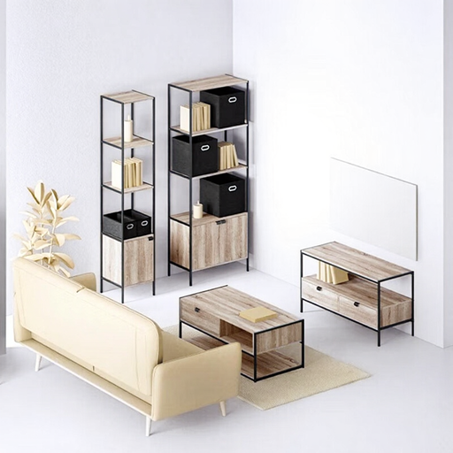 5five Aliaj Oak Effect TV Stand Natural Beige
