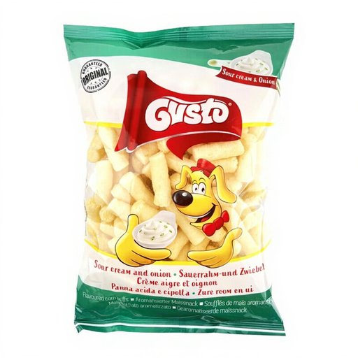 Gusto Sour Cream & Onion Corn Puffs – Crunchy Corn Snack (80 g)