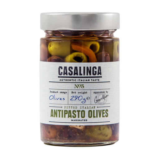 Casalinga Marinated Pitted Italian Antipasto Olives 290g