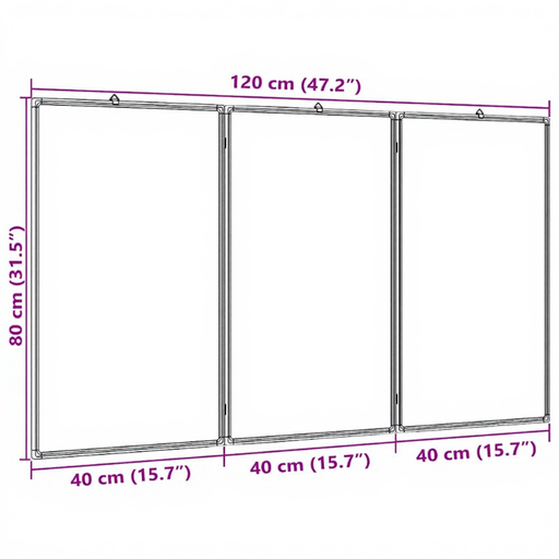 VidaXL Folding Magnetic Whiteboard