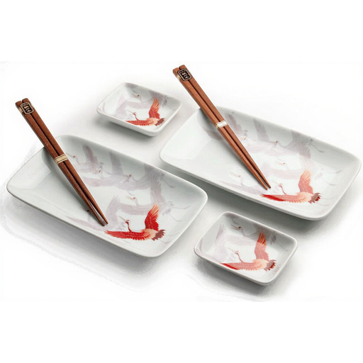 Crane Sushi Set, 2 Person, 6 Piece