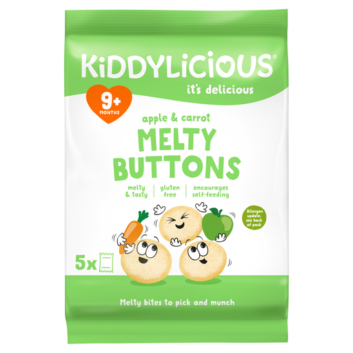 Kiddylicious Apple & Carrot Melty Buttons, 9+ Months, 30g