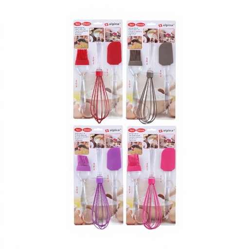 Baking Tools 3pcs Set with Brush, Whisk and Dough Scraper