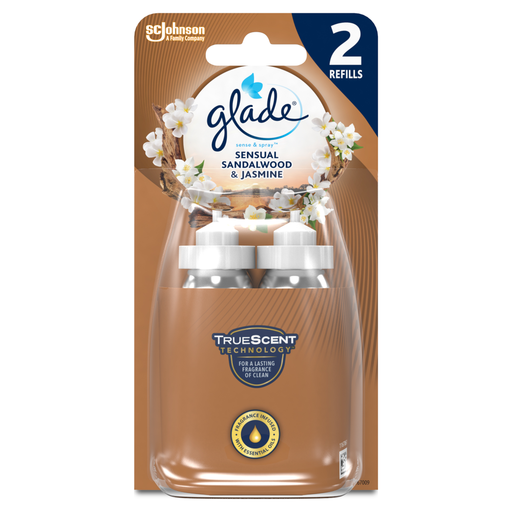 Glade Sense & Spray Air Freshener Twin Refill Sandalwood & Jasmine