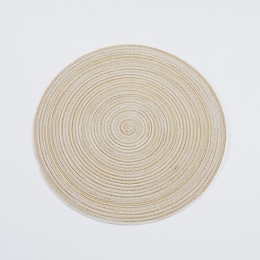 Woven Cotton Round Placemats in Grey